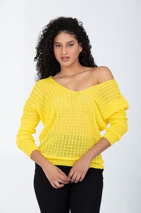 پلیور زرد زنانه Ajurlu Su Moda - کد 759966263