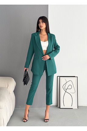 کت و شلوار سبز زنانه یقه کتی diaves - کد 788828468