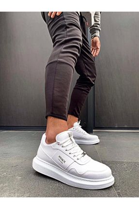 کفش کژوال سفید مردانه چرم مصنوعی پاشنه کوتاه ( 4 - 1 cm ) پاشنه ساده کد 788853735