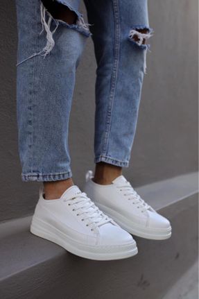 کفش کژوال سفید مردانه جیر پاشنه کوتاه ( 4 - 1 cm ) پاشنه ساده کد 788862192