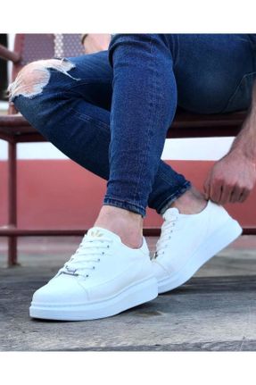 کفش کژوال سفید مردانه پاشنه کوتاه ( 4 - 1 cm ) پاشنه ساده کد 788921371