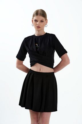 تیشرت مشکی زنانه کراپ WESTBRAND - کد 788931379