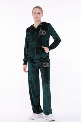 ست گرمکن سبز زنانه مخمل ikmal collection - کد 788932153