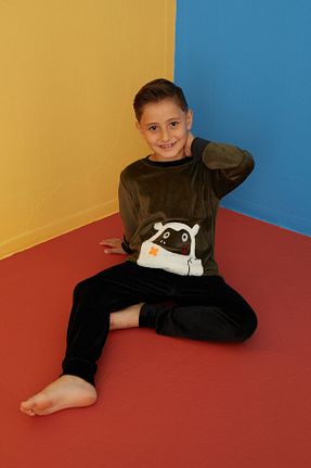 ست لباس راحتی خاکی بچه گانه طرح دار Ponki - کد 789103594