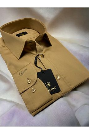 پیراهن قهوه ای مردانه اسلیم فیت Chamis - کد 789087992
