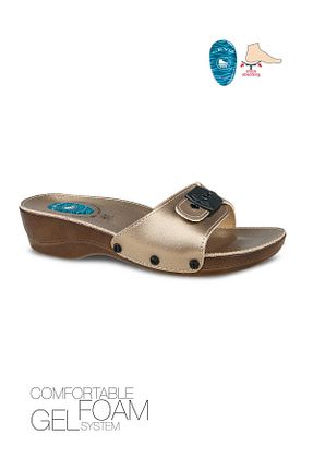 دمپائی طلائی زنانه چرم مصنوعی Ceyo - کد 80392047
