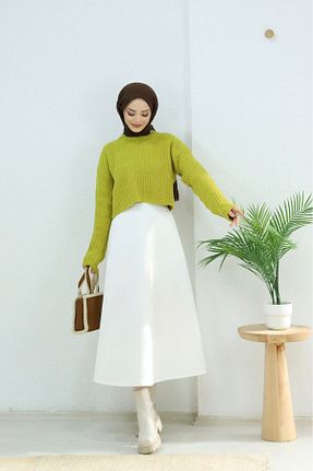 دامن سفید زنانه پارچه tumabutik - کد 788863354