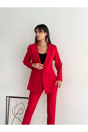 کت و شلوار قرمز زنانه یقه کتی diaves - کد 788828091