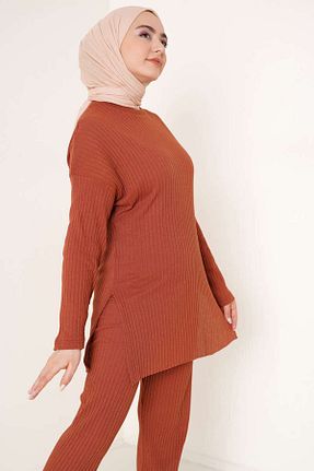 ست بالاتنه و پائین تنه حجاب نارنجی زنانه گشاد EkoGiyim - کد 789072394