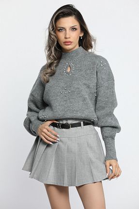 بلوز طوسی زنانه ساده GÜLSELİ - کد 789083716