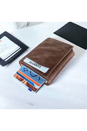 کیف پول قهوه ای زنانه ابعاد بزرگ Luxetti - کد 789276816