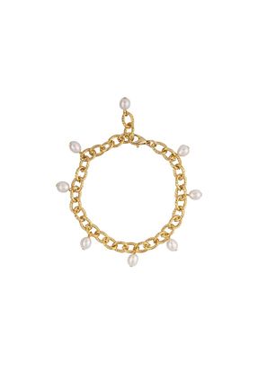دستبند مروارید طلائی مروارید آب شیرین Ecru Atelier - کد 697626244
