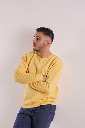 سوئیشرت زرد زنانه ساده TEKİŞ TEKSTİL - کد 789562483