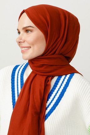شال نارنجی زنانه پنبه ای VALORSCARF - کد 789181020