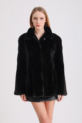 کت مشکی زنانه رگولار Leather Club - کد 789209233