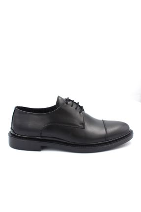 کفش کلاسیک مشکی مردانه چرم طبیعی پاشنه کوتاه ( 4 - 1 cm ) کد 789164542