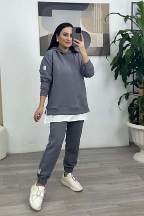 ست بالاتنه و پائین تنه طوسی زنانه جین Dolunayca - کد 789415961