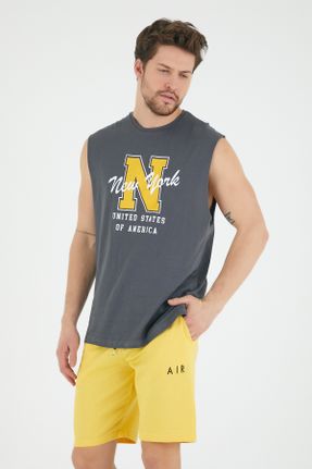 تی شرت طوسی مردانه یقه گرد رگولار کد 250735481