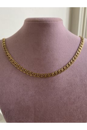 گردنبند استیل طلائی زنانه فولاد ( استیل ) کد 789412493