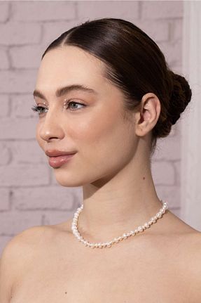 گردنبند مروارید سفید مروارید آب شیرین Ecru Atelier - کد 696391199