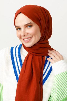 شال نارنجی زنانه پنبه ای VALORSCARF - کد 789181020