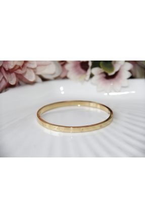 دستبند استیل طلائی زنانه استیل ضد زنگ کد 789123317