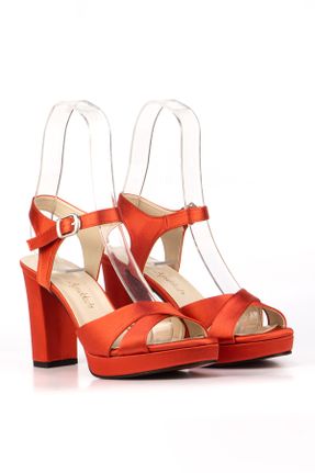 کفش مجلسی قرمز زنانه پارچه نساجی پاشنه بلند ( +10 cm) پاشنه پلت فرم کد 789410774