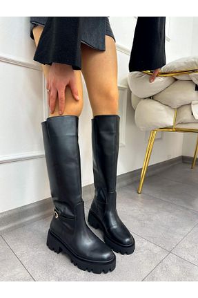 چکمه مشکی زنانه پاشنه متوسط (5-9 سانتی متر) ERVANIN BUTİĞİ - کد 789350787