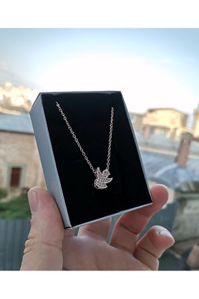 گردنبند جواهر صورتی زنانه برنجی Ervanur - کد 789452611
