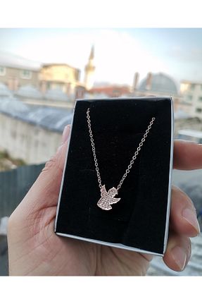 گردنبند جواهر صورتی زنانه برنجی Ervanur - کد 789452611
