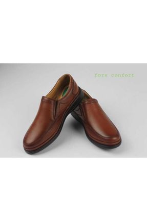 کفش کلاسیک قهوه ای مردانه چرم طبیعی پاشنه کوتاه ( 4 - 1 cm ) کد 789724785