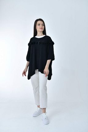 پانچو مشکی زنانه Gezgin tekstil ve aksesuar - کد 789665528
