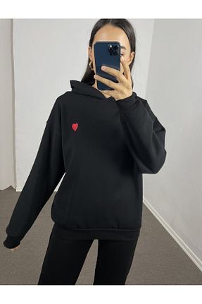 سوئیشرت مشکی زنانه Kalp Myrum butik - کد 789789840