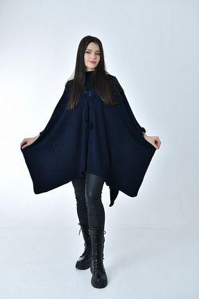 پانچو سرمه ای زنانه اکریلیک Gezgin tekstil ve aksesuar - کد 789830973
