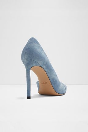 کفش پاشنه بلند کلاسیک آبی زنانه پارچه ای پاشنه نازک پاشنه بلند ( +10 cm) کد 789827446