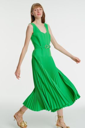 لباس سبز زنانه بافتنی پلی استر رگولار کد 686000294