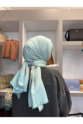 شال فیروزه ای زنانه ابریشم FREZYA - کد 789976721