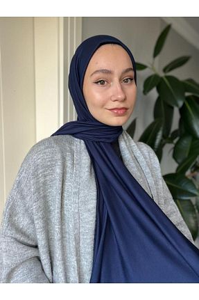 شال سرمه ای زنانه پنبه ای Zaina Official - کد 789988646