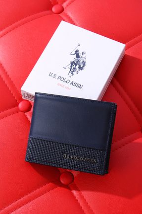 کیف پول سرمه ای بچه گانه چرم خالص U.S. Polo Assn. - کد 790054706