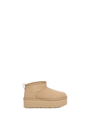 بوت / نیم بوت بژ زنانه چرم مصنوعی UGG - کد 789652620