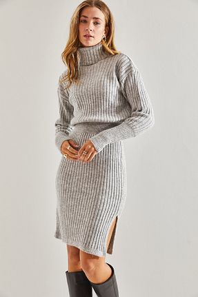 لباس طوسی زنانه بافتنی Bianco Lucci - کد 789605887