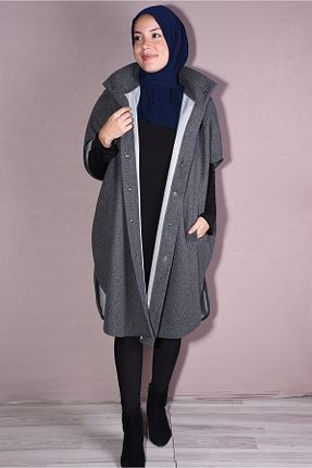 پانچو حجاب طوسی زنانه بافتنی Nowa Scarf - کد 789629135