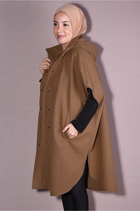 پانچو حجاب قهوه ای زنانه بافتنی Nowa Scarf - کد 789827921