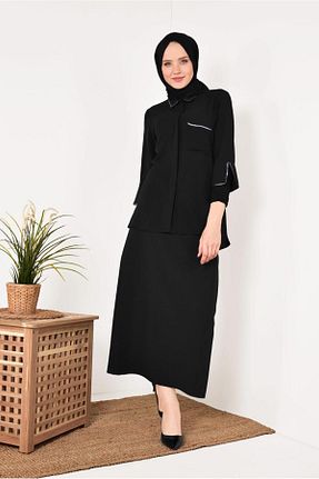بلوز حجاب مشکی زنانه Straight TRENDTESETTÜR - کد 58707740