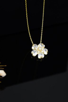 گردنبند نقره طلائی زنانه 925 عیار Sinsirella - کد 790041334