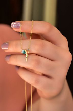 گردنبند نقره طلائی زنانه 925 عیار Sinsirella - کد 790041394