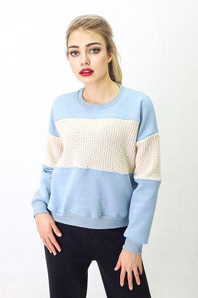 سوئیشرت آبی زنانه ساده Trend Perisi - کد 790033578