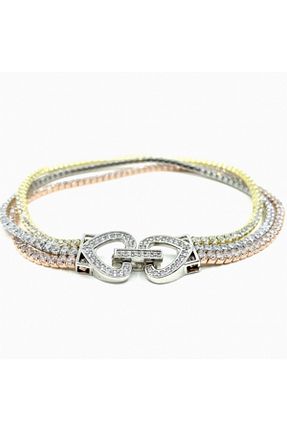 دستبند نقره سفید زنانه 925 عیار CAKA TAKI - کد 790041090