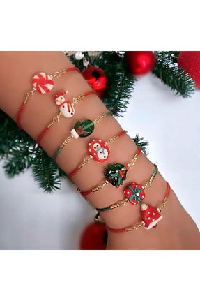 دستبند استیل (فولاد) قرمز زنانه روکش طلا JELLY - کد 790021696