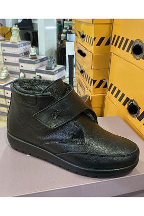 بوت / نیم بوت مشکی زنانه چرم خالص Ayakkabı Bahçesi - کد 790066406